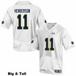 Notre Dame Fighting Irish Men's Ramon Henderson #11 White Under Armour Authentic Stitched Big & Tall College NCAA Football Jersey TME4499AY